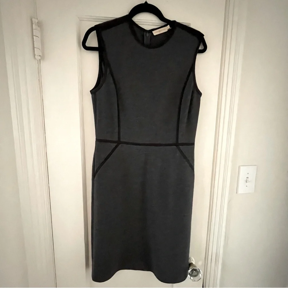 Tory Burch Marcia Wool Sleeveless Charcoal Dress. Size Medium